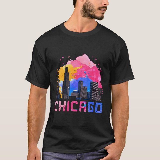 Chicago Skyscape Illinois T-Shirt (Vorderseite)
