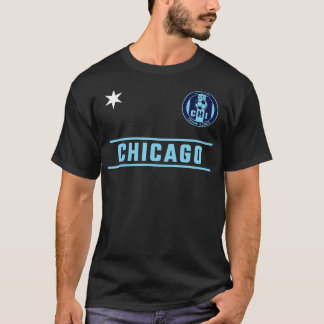 Chicago Soccer Jersey  Mini Badge  White and Blues T-Shirt