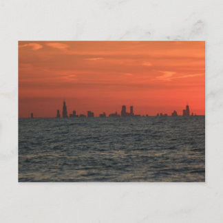 Chicago-Sonnenuntergang Postkarte