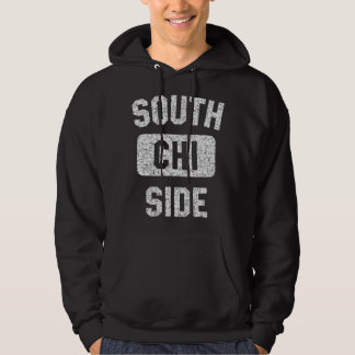 Chicago South Side Gym Style Distressed White Prin Hoodie