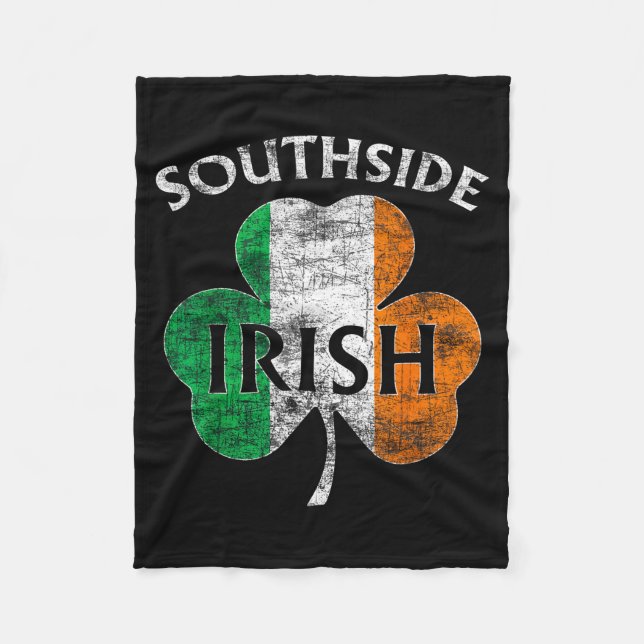 Chicago Southside Irish Flag St. Patrick's Day  Fleecedecke (Vorderseite)