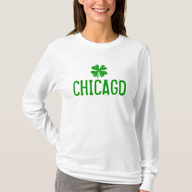 Chicago St Patricks Day Shirt mit grungenhaftem Kl (Vorderseite)