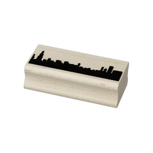 Chicago-Stadt-Architekturikonen in der Silhouette Gummistempel