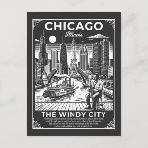 Chicago Stadt Illinois Die Windige Stadt Postkarte