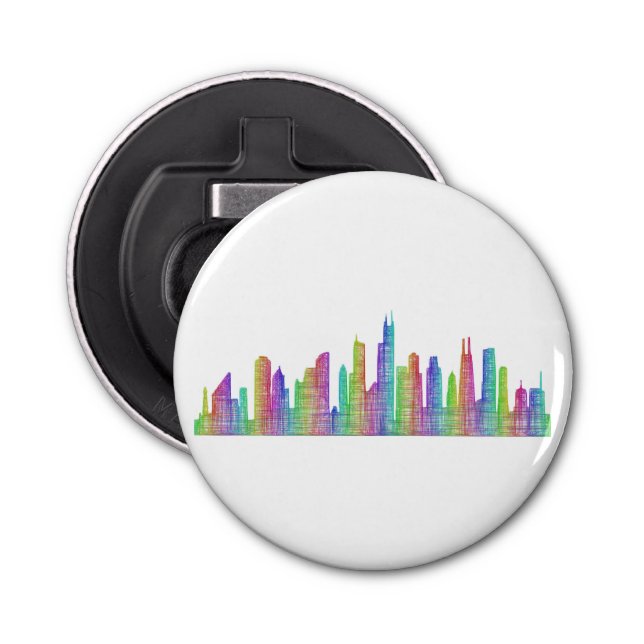 Chicago-Stadt-Skyline Flaschenöffner (Vorderseite)