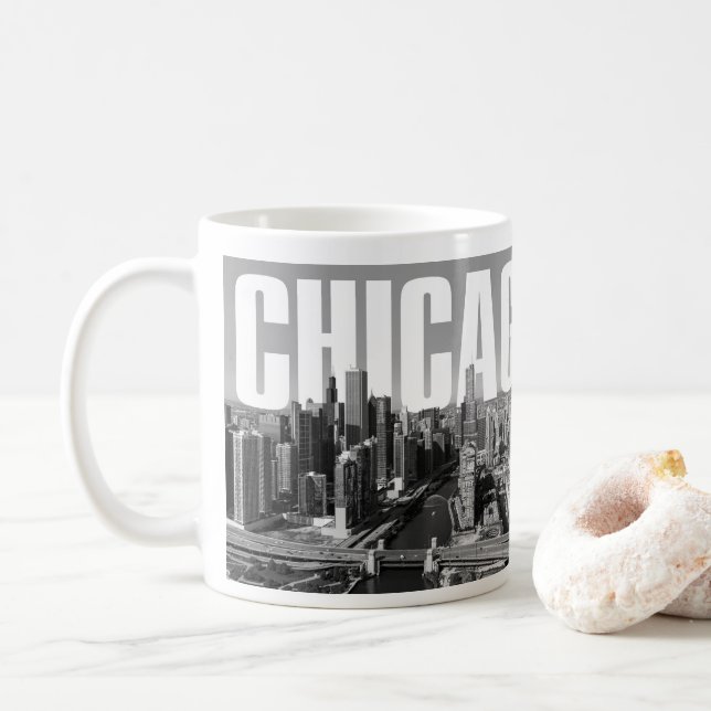 Chicago-Stadtbild Tasse (Mit Donut)