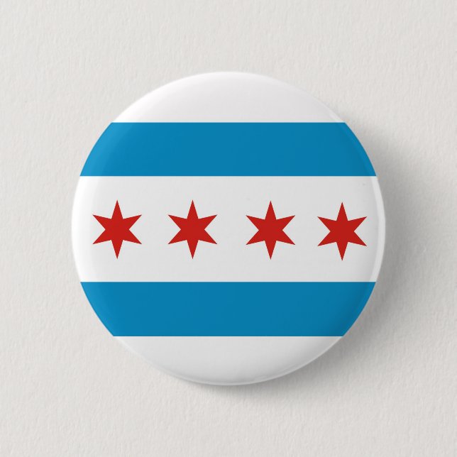 Chicago-Stadtflagge USA Amerika Button (Vorderseite)