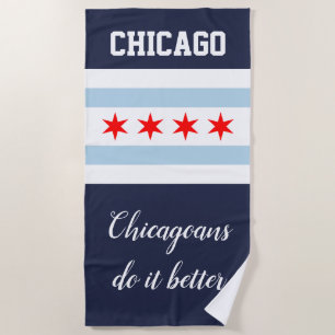 Chicago-Stadtflaggengewohnheit lustig Strandtuch