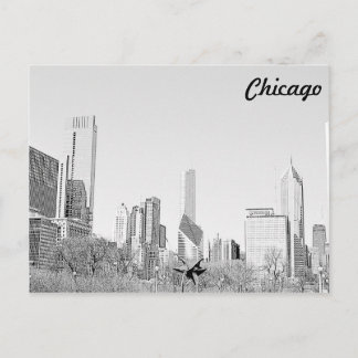 Chicago Stencil Skyline Postcard Postkarte