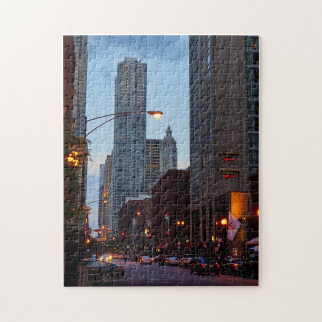 Chicago-Straßenszene Puzzle (Vertikal)