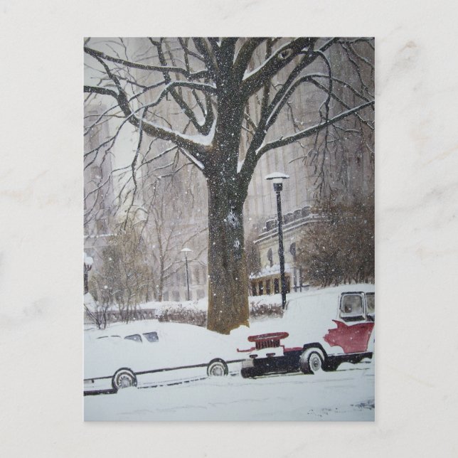 Chicago Street an einem Wintertag - Postkarte (Vorderseite)