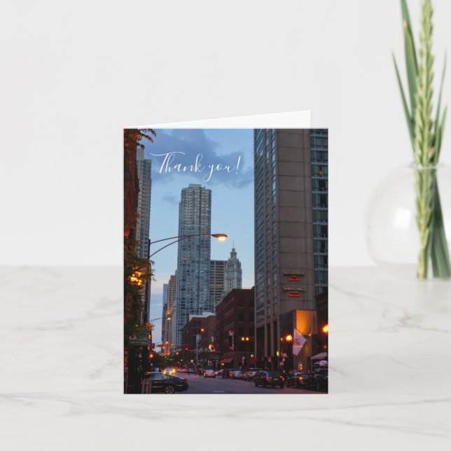 Chicago Street Scene Danke Card (Vorderseite)