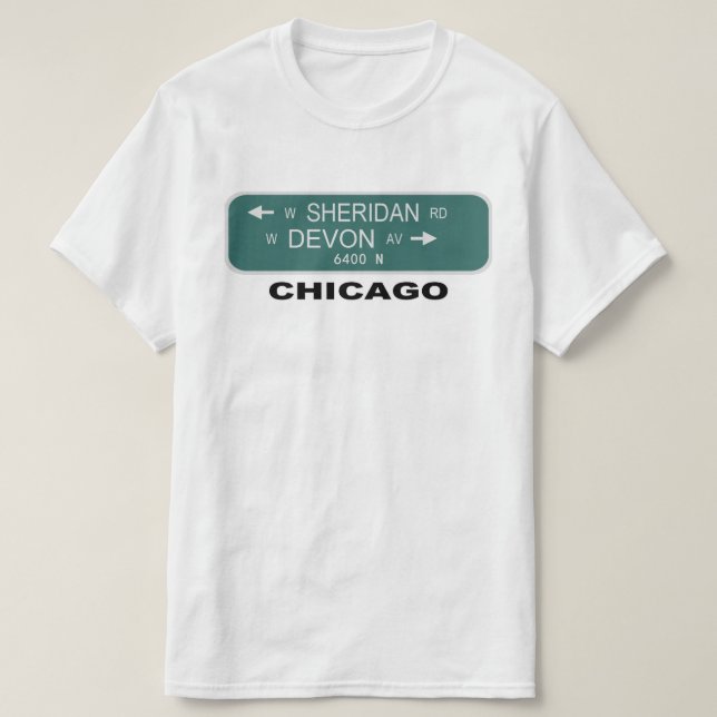 Chicago Street Signs; Sheridan & Devon T-Shirt (Design vorne)