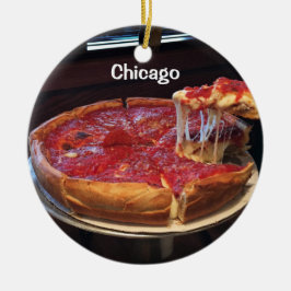 Chicago Style Deep Dish Keramik Ornament