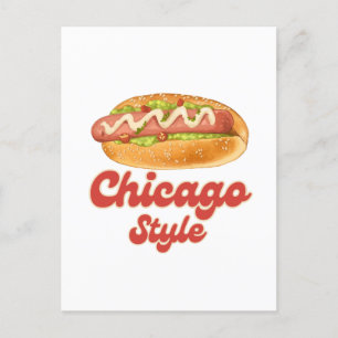 Chicago Style Hot Dog Geschenk Hotdog Design anpas Postkarte