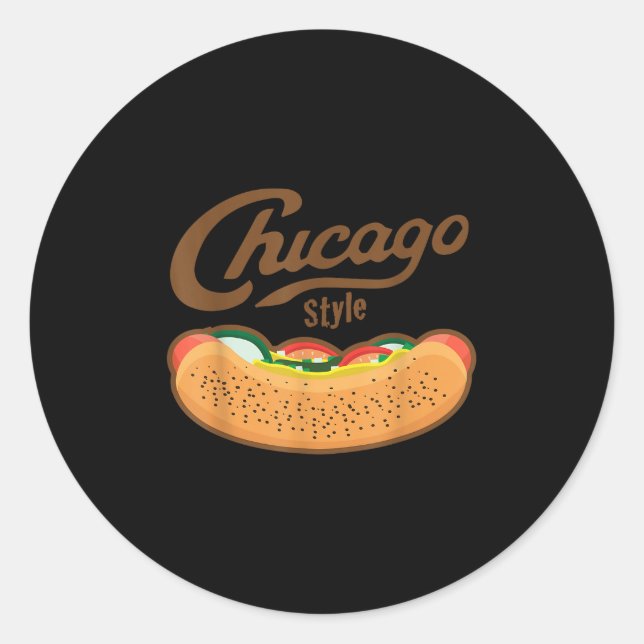 Chicago Style Hot Dog Summer Runder Aufkleber (Vorderseite)