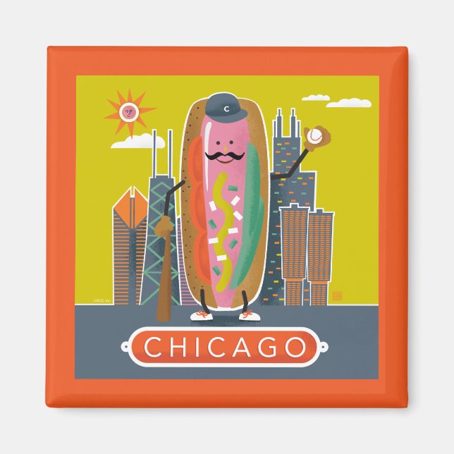 Chicago-Style Hotdog Magnet (Vorne)