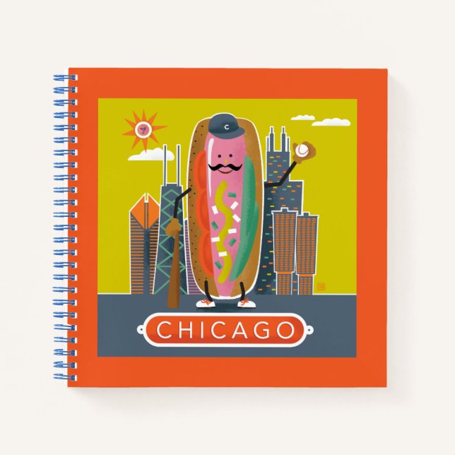 Chicago-Style Hotdog Notizbuch (Vorderseite)