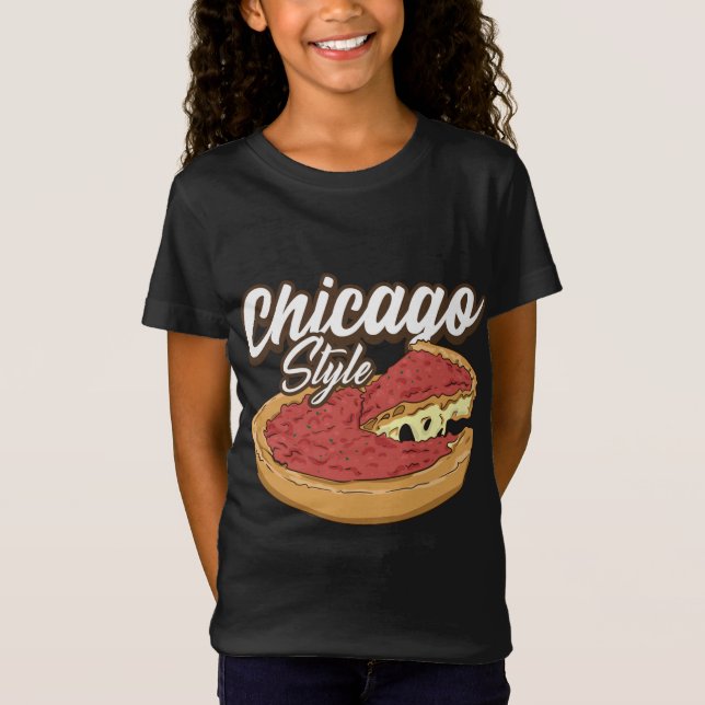 Chicago Style Pizza Deep Dish Pizza Thick Crust Fa T-Shirt (Vorderseite)