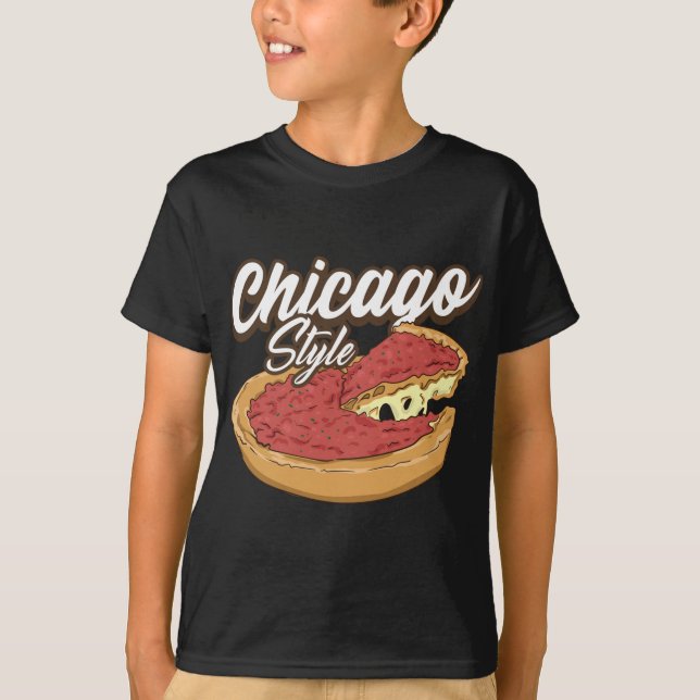 Chicago Style Pizza Deep Dish Pizza Thick Crust Fa T-Shirt (Vorderseite)