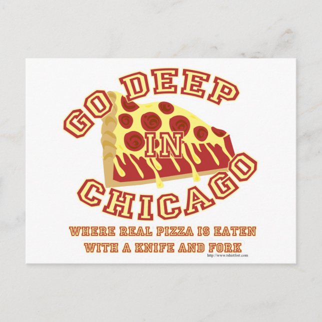 Chicago Style Pizza Postkarte (Vorderseite)