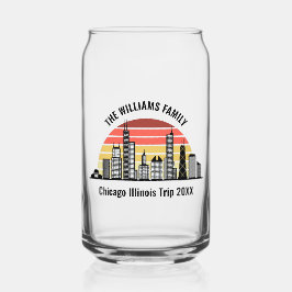 Chicago Sunset Customized Trip Souvenir Dosenglas