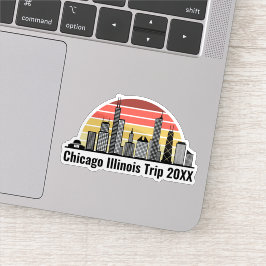 Chicago Sunset Customized Trip Souvenir Laptop Aufkleber