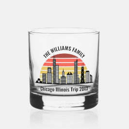 Chicago Sunset Customized Trip Souvenir Whiskyglas