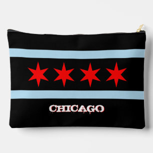 Chicago-Tasche, modisch schwarz, Chicago-Flagge Zubehörtasche