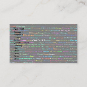 Chicago Text Design I Business Card I Visitenkarte