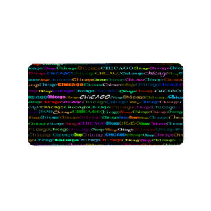 Chicago Text Design I Label Adressaufkleber