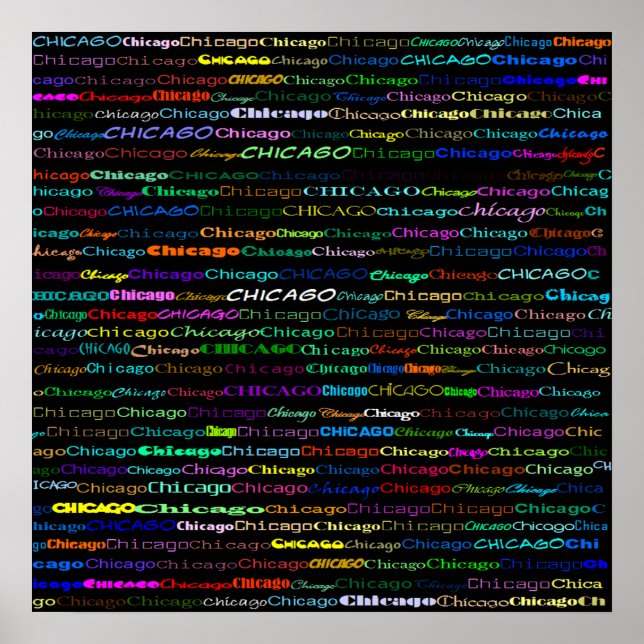 Chicago Text Design I Poster (Vorne)