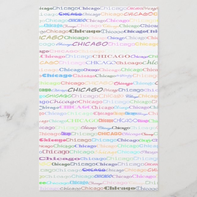 Chicago Text Design II Stationery Briefpapier (Vorderseite)