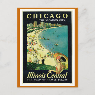 "Chicago - The Vacation City" Vintag Postkarte