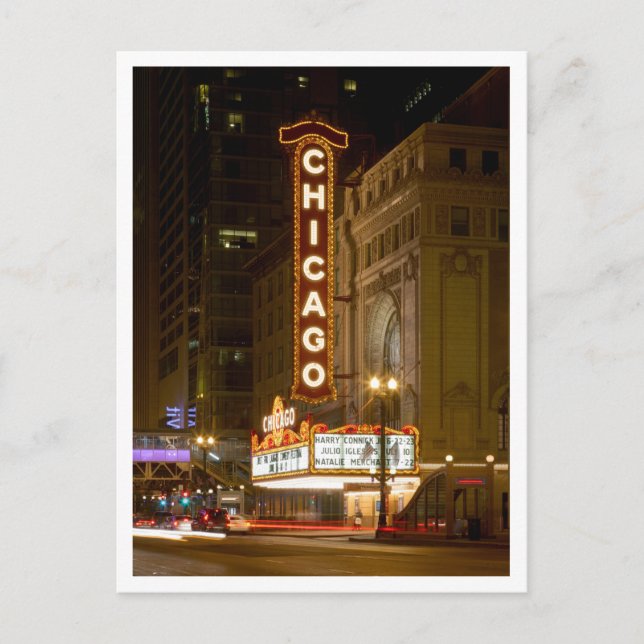 Chicago Theater, Chicago Illinois Travel Post Card Postkarte (Vorderseite)