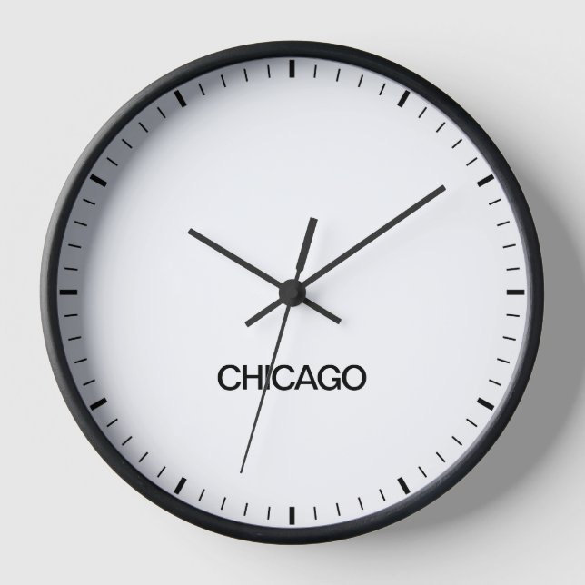 Chicago Time Zone Newsroom Style Uhr (Vorderseite)