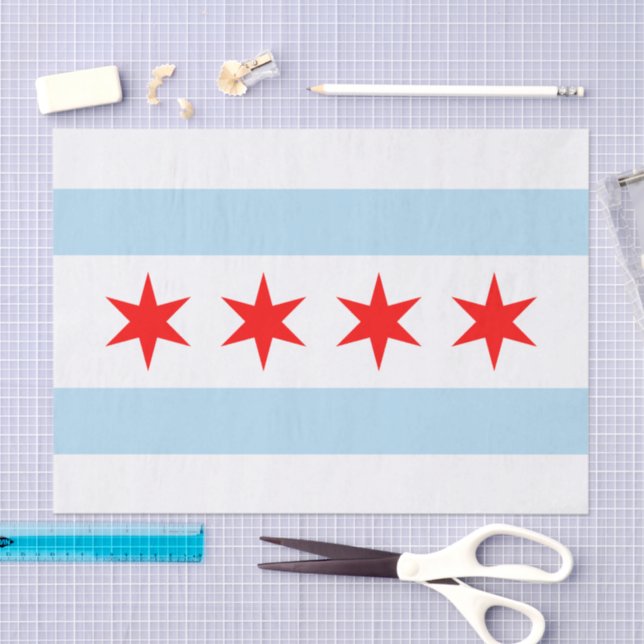 Chicago tissue paper, Chicago Flag tissue paper Seidenpapier (Handwerk)