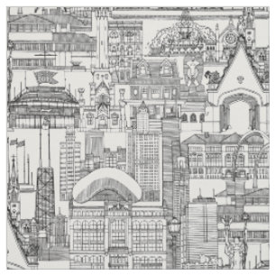 Chicago Toile Schwarz-weiß Stoff