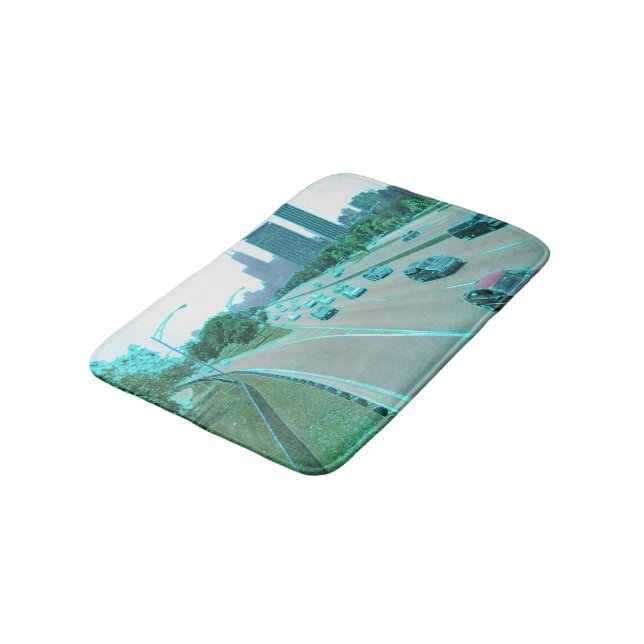 Chicago Traffic in Colored Foil Badematte (Schrägansicht)