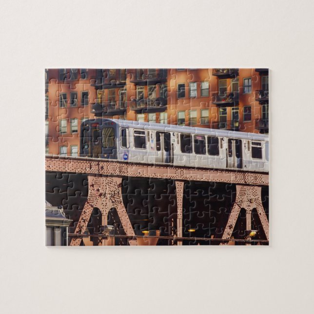 Chicago Train at Riverbend Puzzle (Horizontal)
