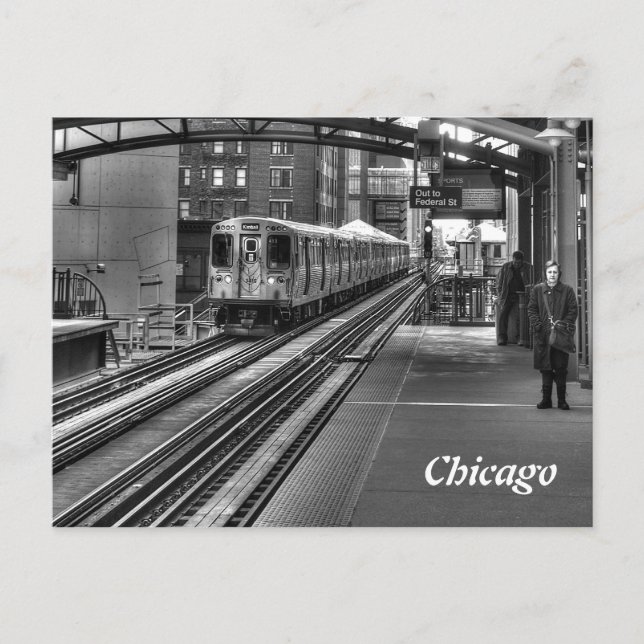 Chicago Train Postkarte (Vorderseite)
