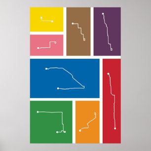 Chicago - Transit Farbpaletten Poster