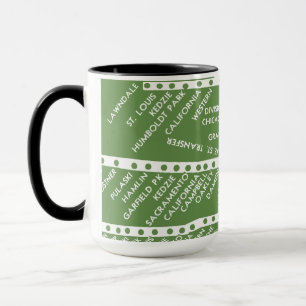 Chicago-U-Bahn-Karte mit alten Zugstopps Tasse