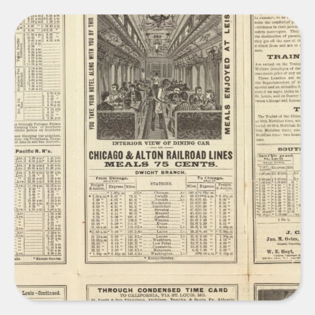 Chicago und Alton Railroad 2 Quadratischer Aufkleber (Vorderseite)