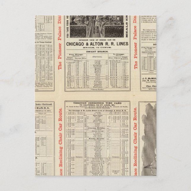 Chicago und Alton Railroad 3 Postkarte (Vorderseite)