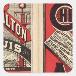 Chicago und Alton Railroad Quadratischer Aufkleber