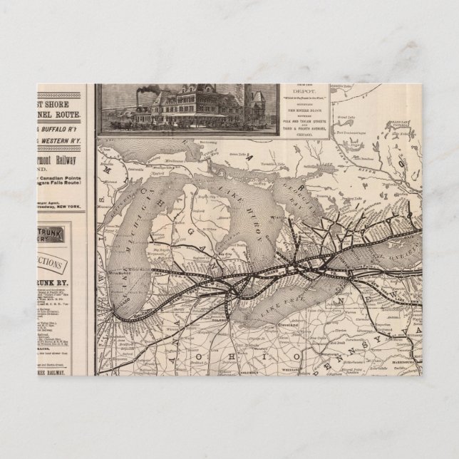Chicago und Grand Trunk Railway Postkarte (Vorderseite)