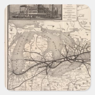 Chicago und Grand Trunk Railway Quadratischer Aufkleber