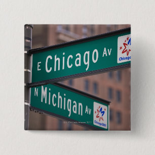 Chicago- und Michigan-Alleen-Wegweiser, Chicago, Button