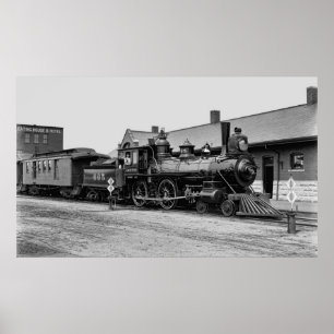 CHICAGO UND NORDWESTLICHER RAILROAD-DAMPFLOKAL POSTER